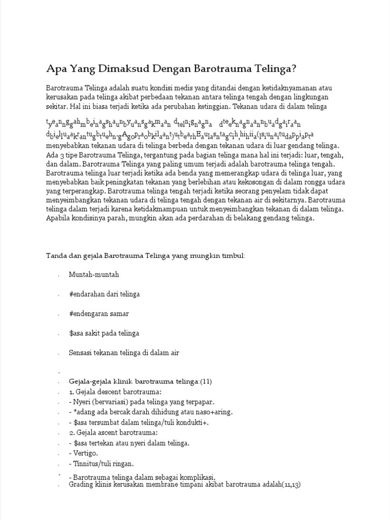 Askep Barotrauma Telinga | PDF