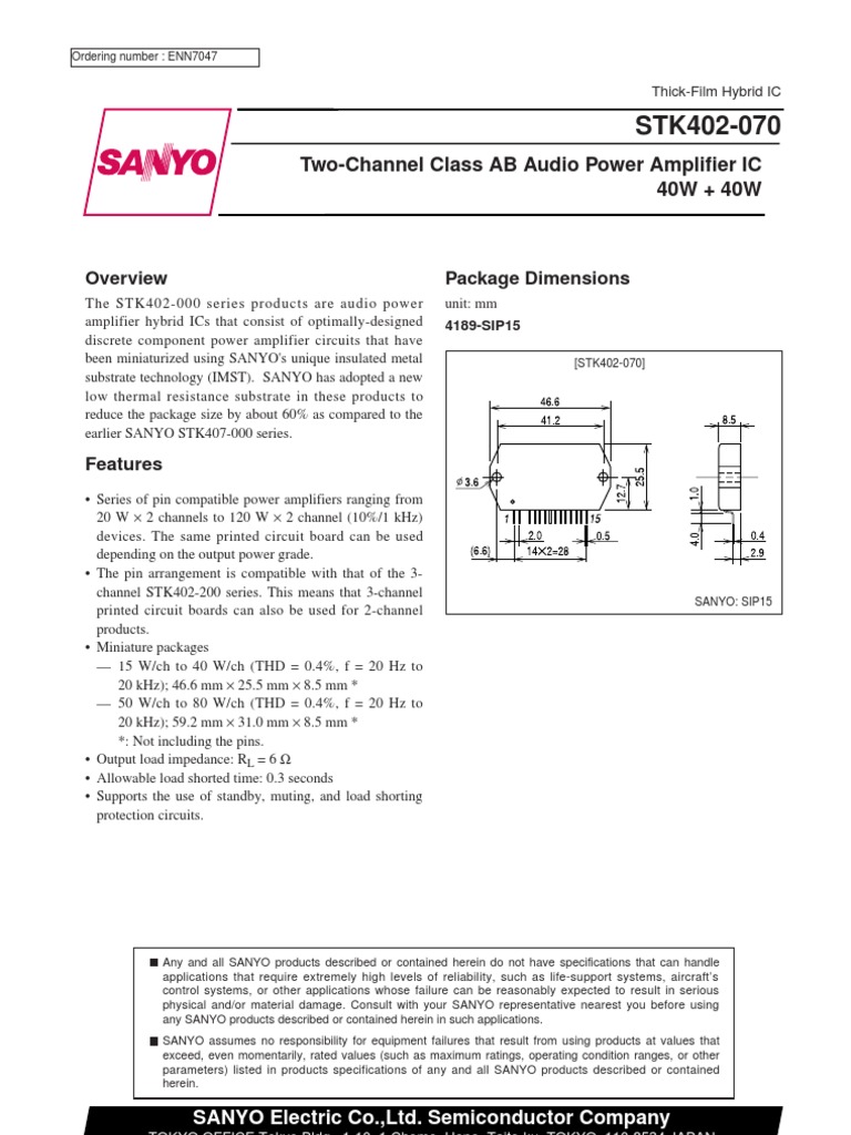 Datasheet STK 402-120s | PDF