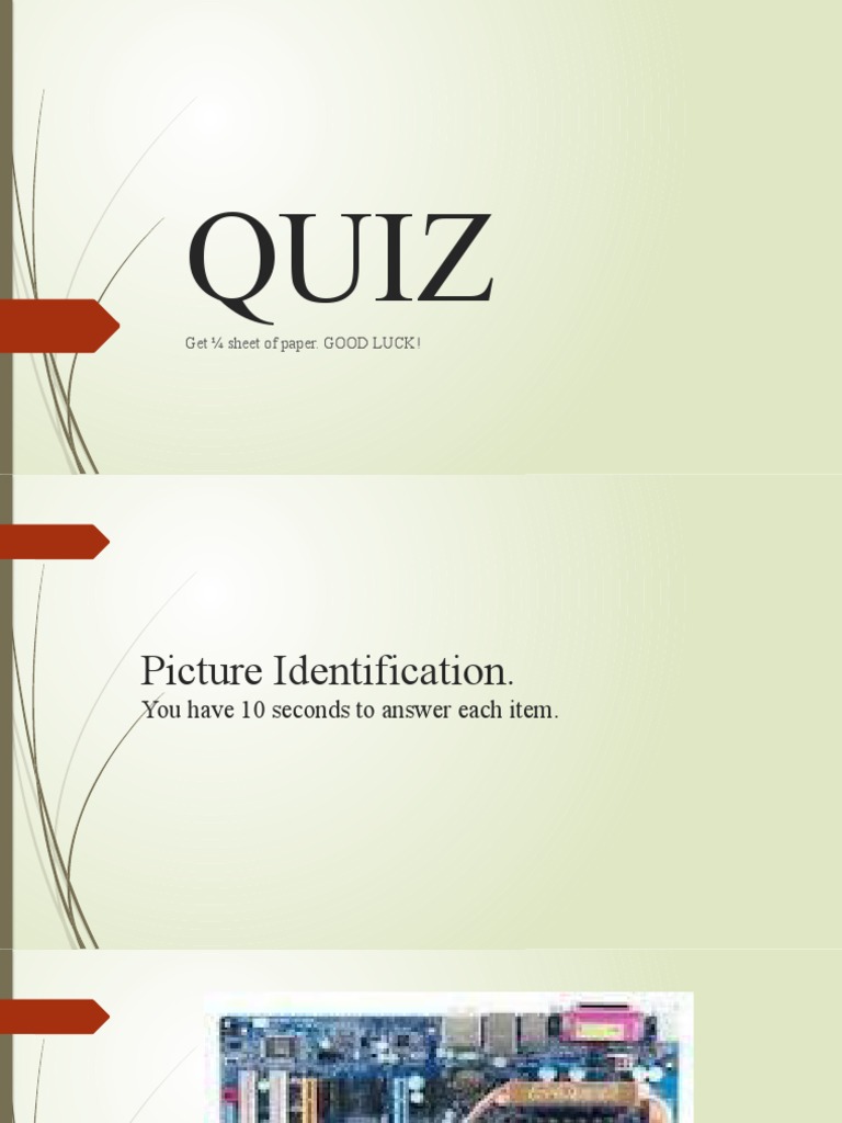 Parts of Computer Quiz PDF