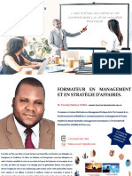 FORMATEUR ET PROFESSEUR EN RENFORCEMENT DES SOFTSKILLS ET EN ENTREPRENARIAT ET EN MANAGEMENT PRATIQUE DE LA VIE COURANTE Par Timothy SOSSA