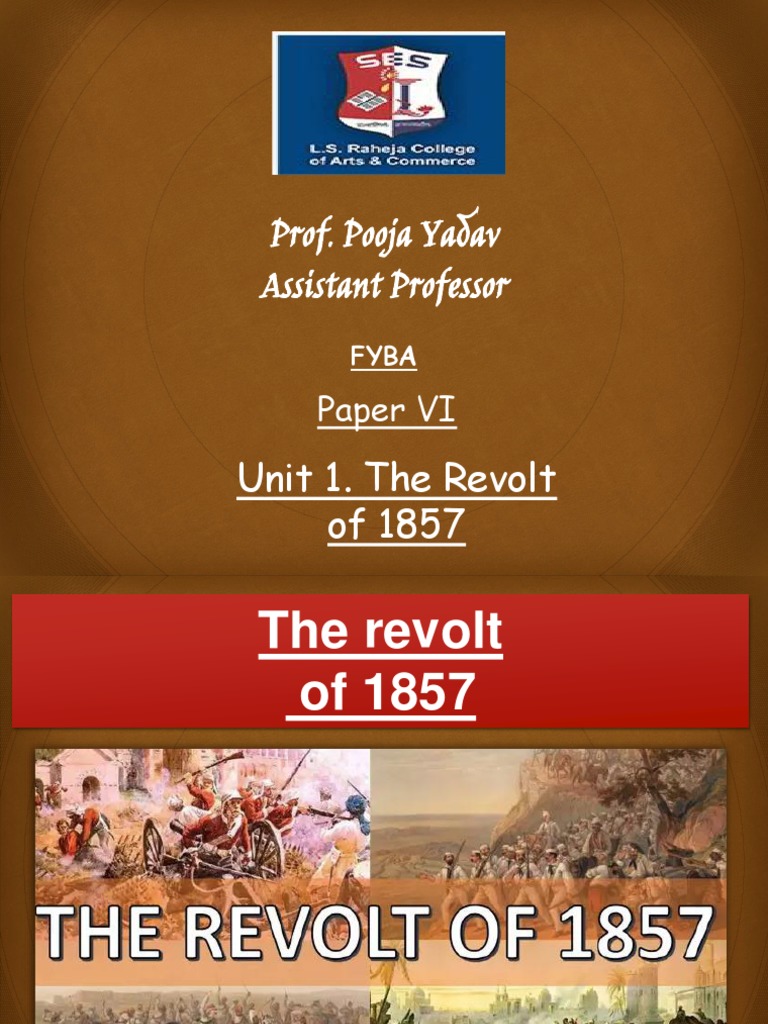 Revolt of 1857 - Ms. Pind | PDF | Indian Rebellion Of 1857 | British Raj