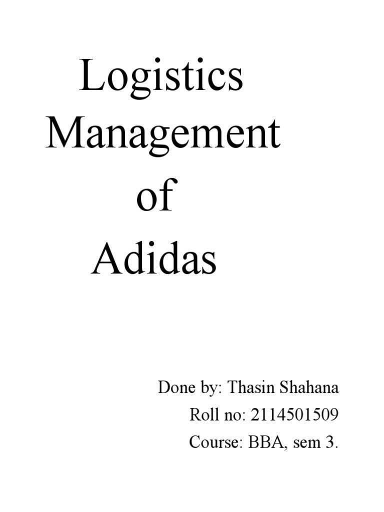 Logistics Management Pdf Logistics Adidas