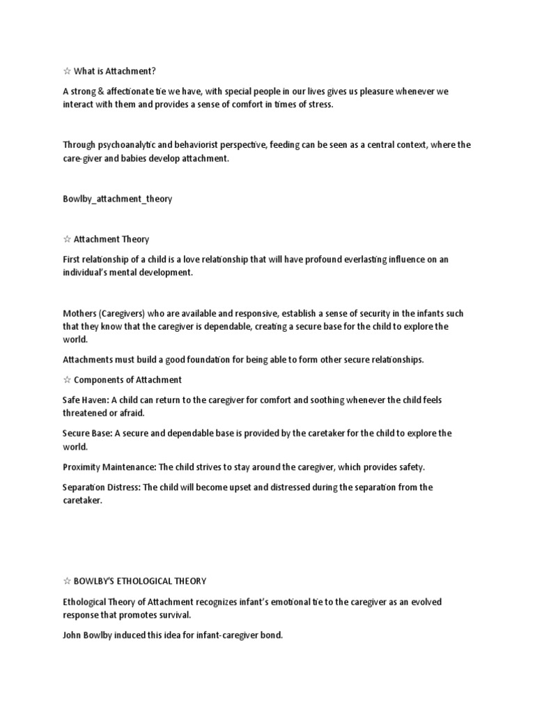 Bowlby's Stages of Attachment Theory | PDF | Attachment Theory | Family