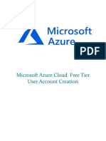 Microsoft Azure Cloud Free Tier User Account Creation