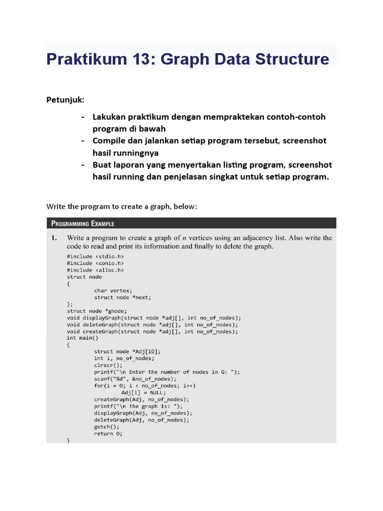 Praktikum Struktur Data Ke-13 Graph | PDF
