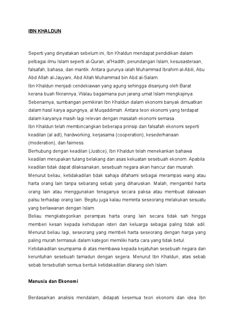 Nota Ibn Khaldun Pdf