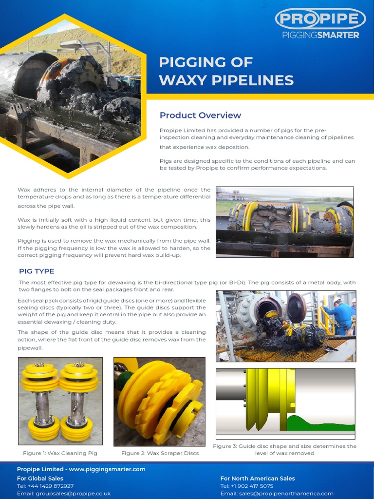 Wax Pipeline Pigging Solutions | PDF | Pipeline Transport | Pipe (Fluid ...