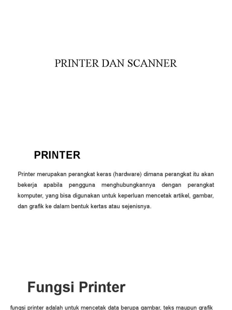 Printer Dan Scanner | PDF
