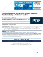 The Development of Shariah Audit Scope in Malaysian Takaful Industry: A Preliminary Analysis