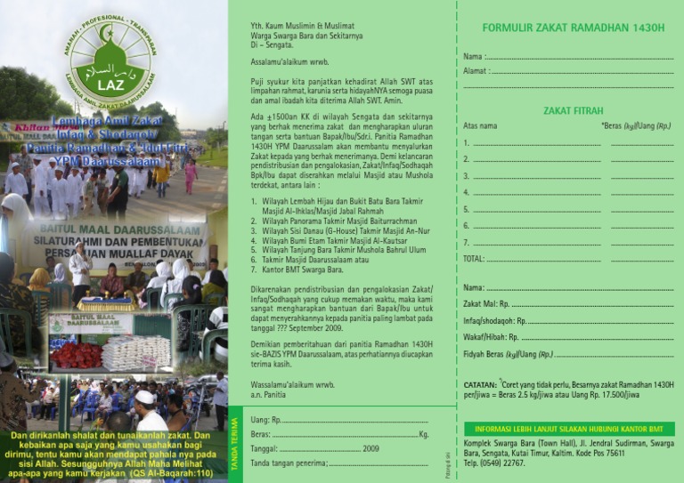 Contoh pormulir ZAKAT Contoh pormulir ZAKAT