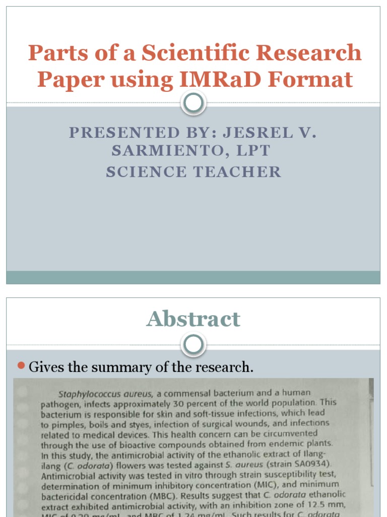 example of imrad research paper pdf