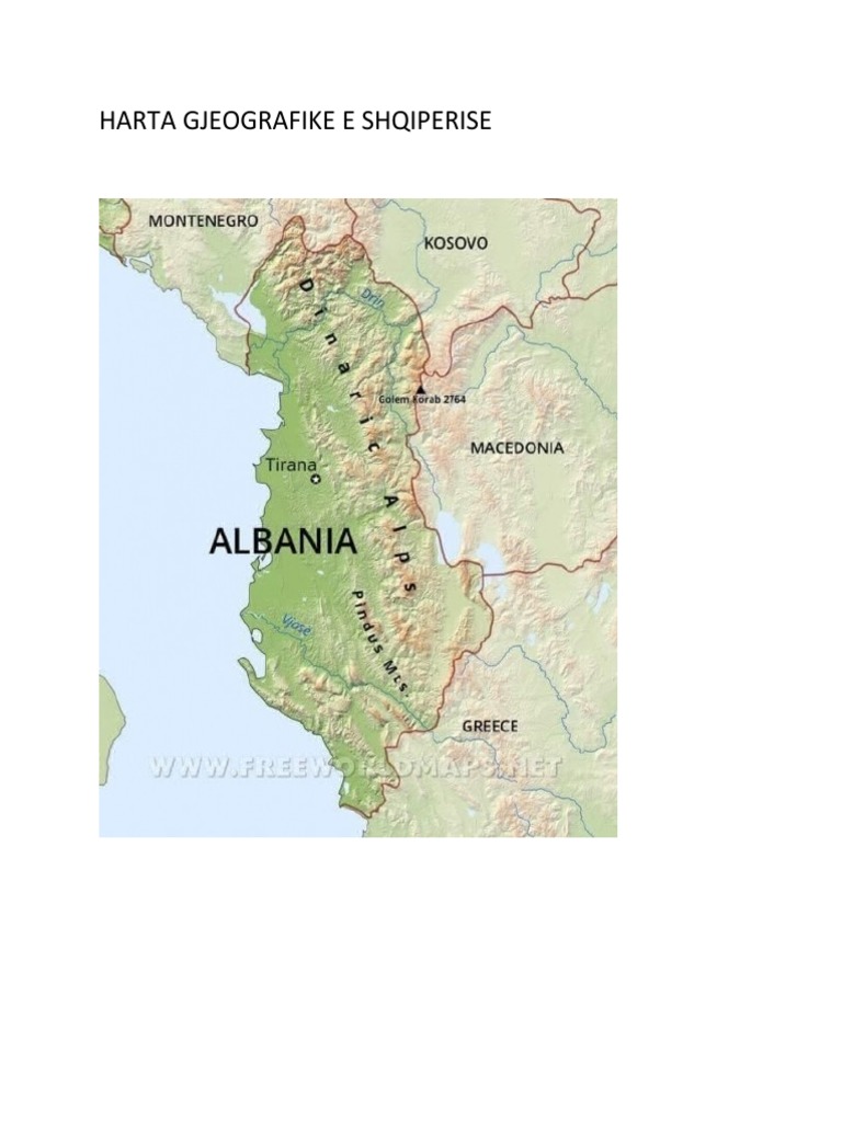 Harta Gjeografike e Shqiperise PDF
