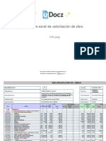 Hoja de Excel de Valorizacion de Obra 257359 Downloable