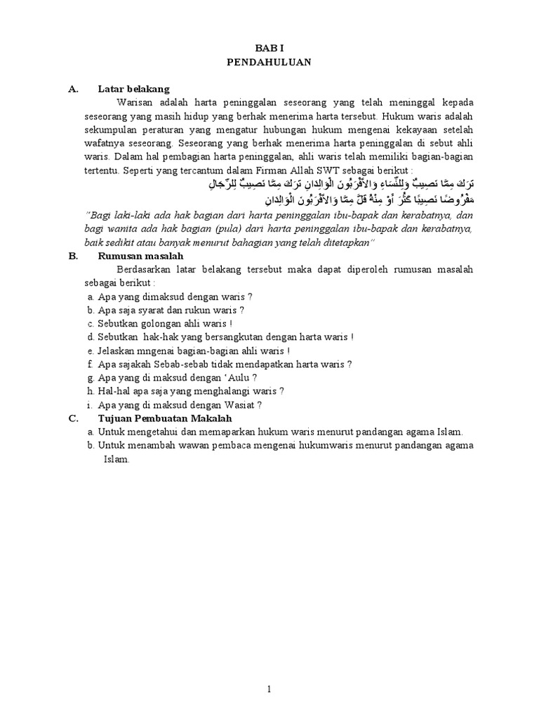 Pembagian Harta Waris Pdf