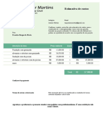 Planilha de Estimativa de Custos