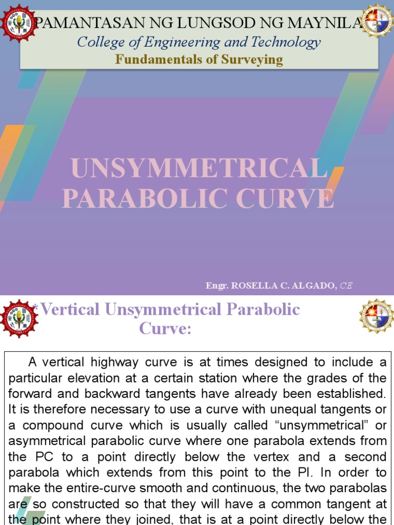 Unsymmetrical Parabolic Curve Design | PDF | Tangent | Mathematical ...