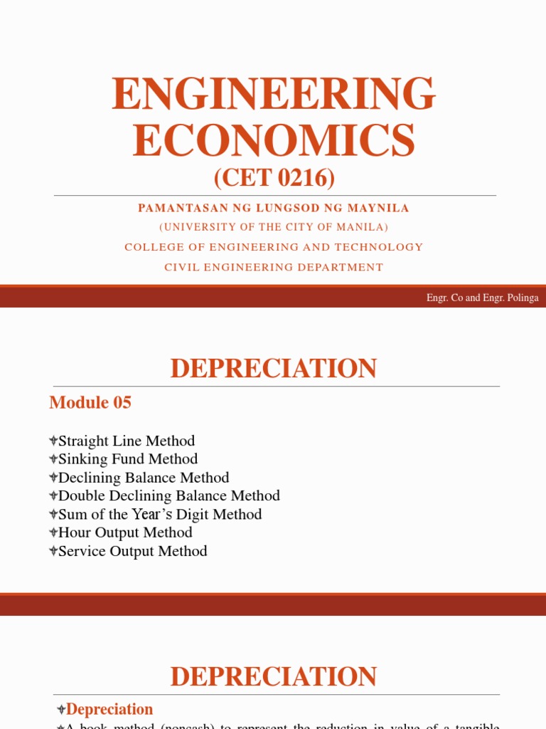 CET 0216 Module 5 (Depreciation) PDF Depreciation Book Value