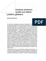 De L'humanité Aux Biens Publics Globaux: Patrimoine Commun