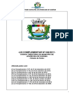 Lei Complementar Nº 046 de 2011 (Com Alterações Até Dezembro de 2020) - Código Tributário Municipal