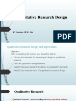 L9 - Qualitative Research Design