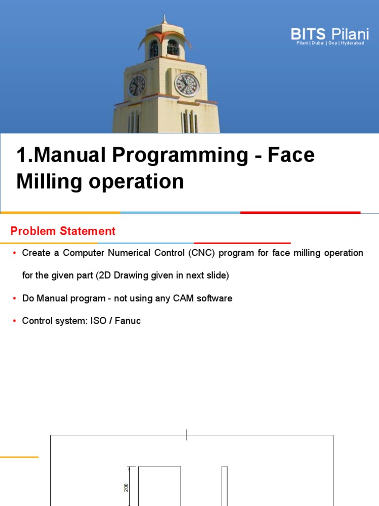 CNC Face Milling Program Example | PDF