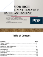 Excelsior High School Mathematics Based Assesment
