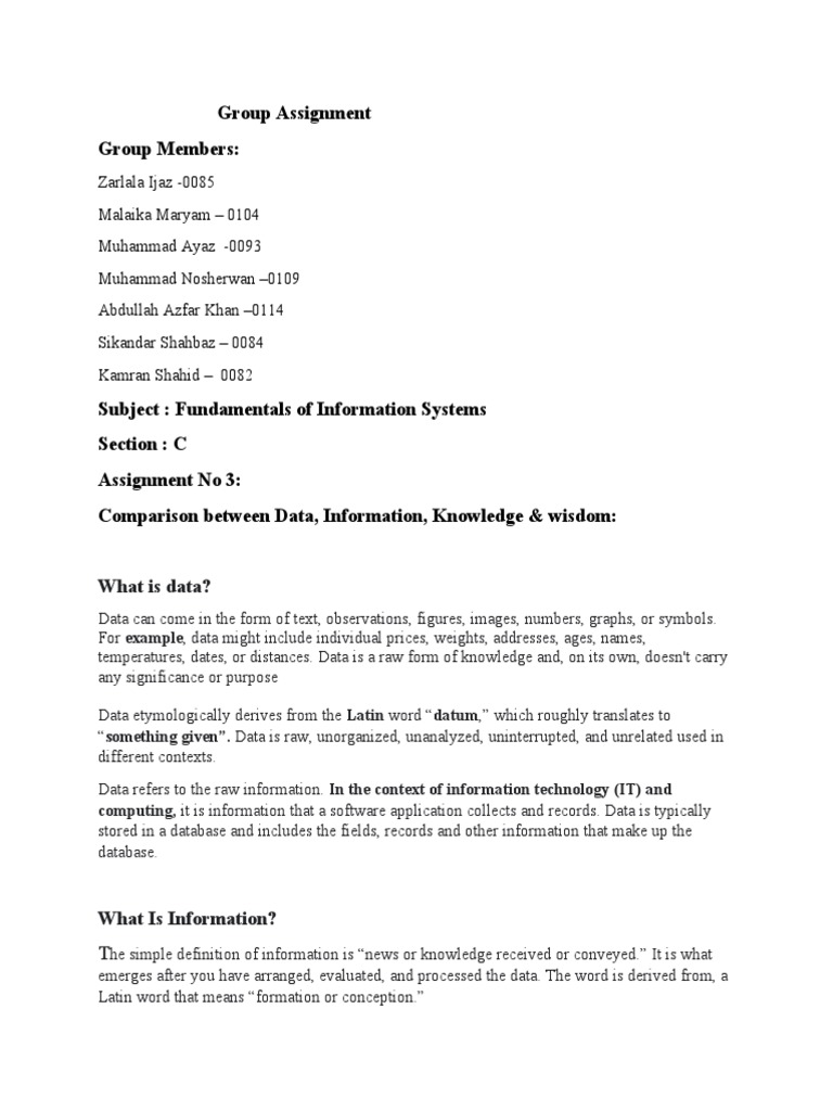 Data, Information, Knowledge, Wisdom Explained | PDF | Data | Information