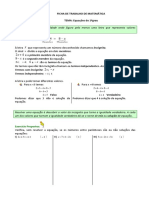 1 - Ficha de Equações 1ºgrau