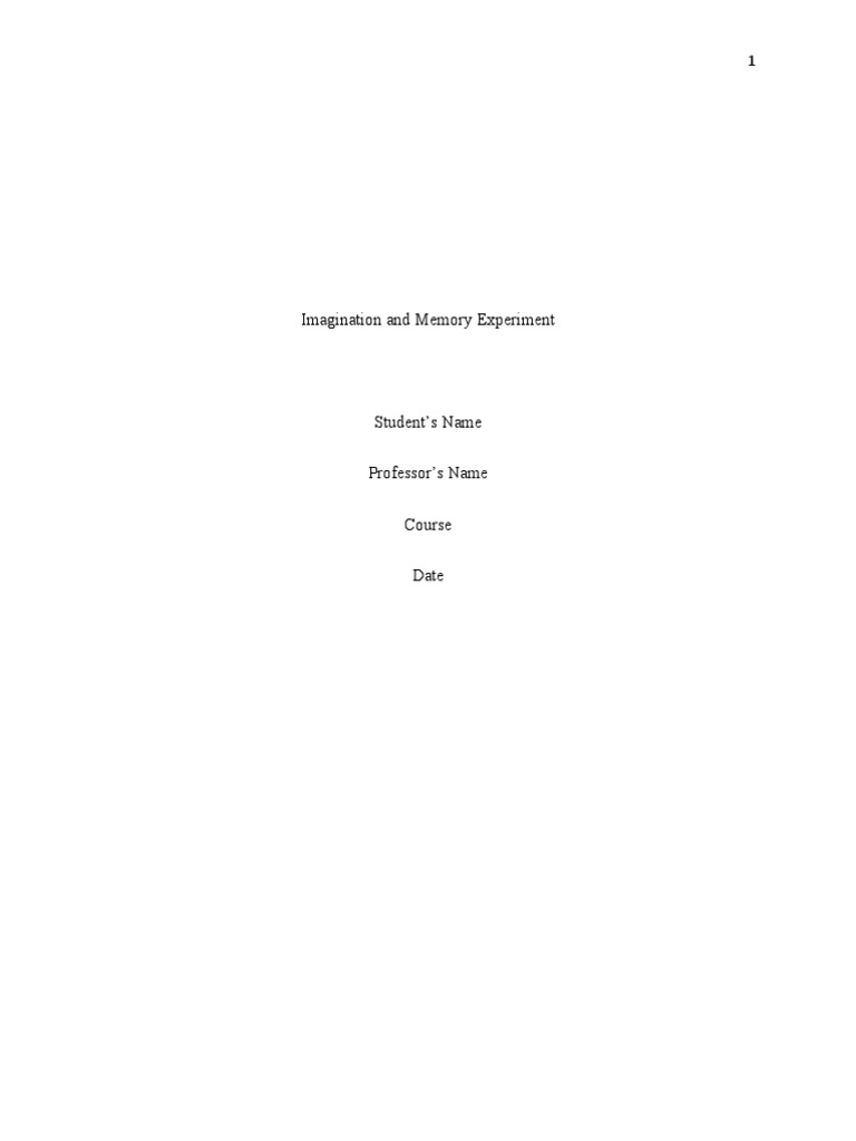 Imagination's Impact on Memory Recall | PDF | Memory | Learning