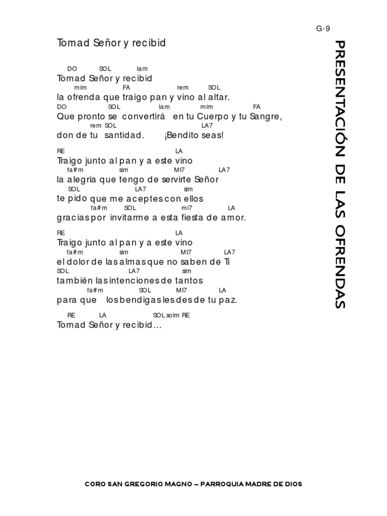 G-09 Tomad Señor y Recibid (Guitarra) | PDF