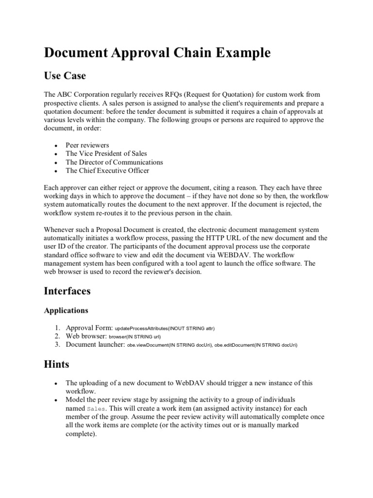 Document Approval Chain Example | Download Free PDF | Hypertext ...