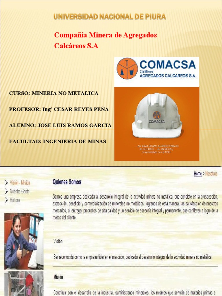 Compañía Minera Agregados Calcáreos S.A. | PDF