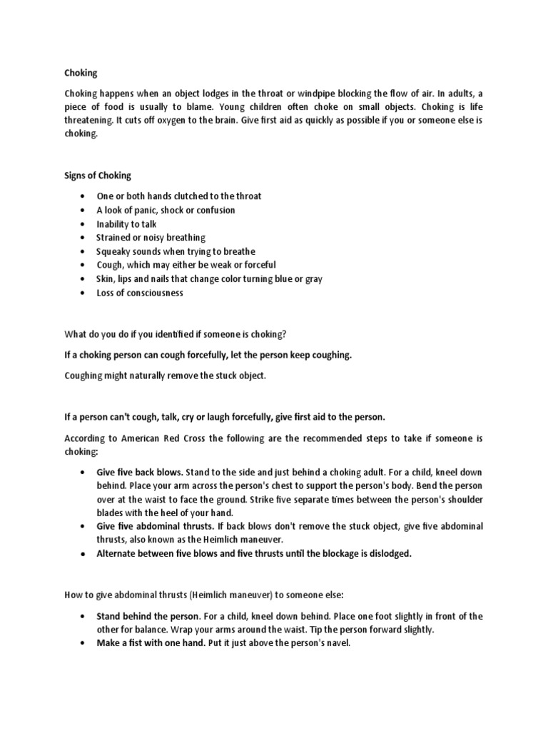 First Aid Choking PDF