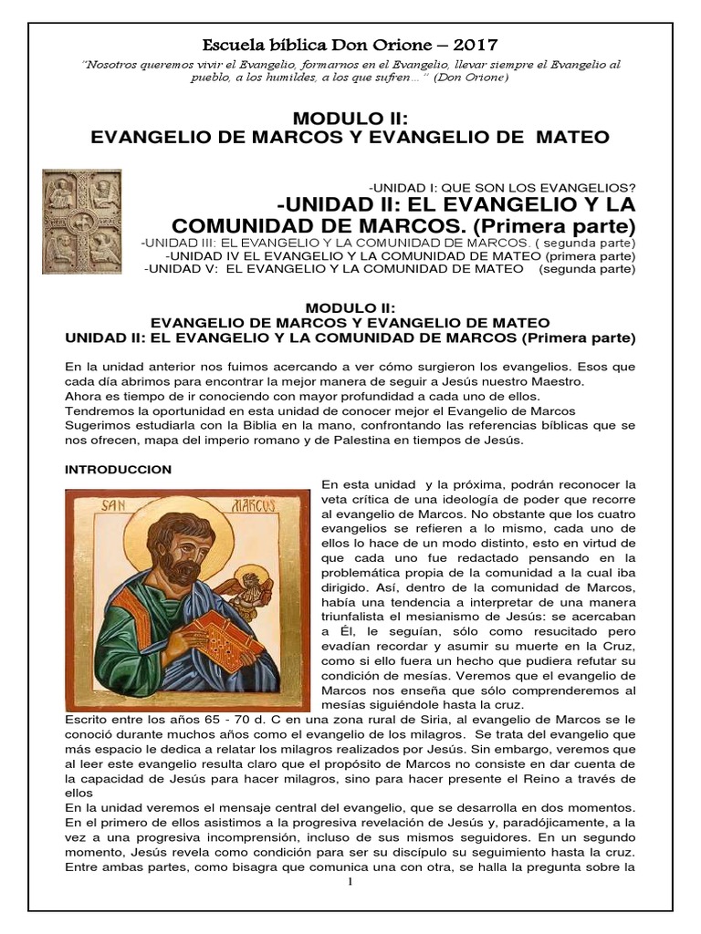 Estudio del Evangelio de Marcos | PDF | Ciencias sociales | Religión y ...