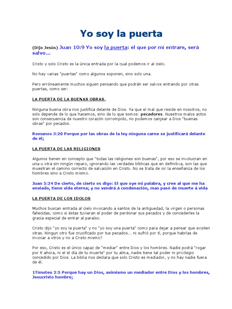Yo Soy La Puerta | PDF | Pecado | Cristo (título)