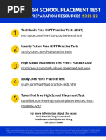 2021 22 EHS High School Placement Test Resources