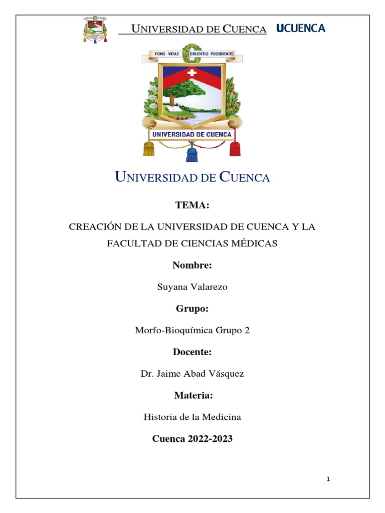 Historia De Fundación De La Universidad De Cuenca Pdf Universidad
