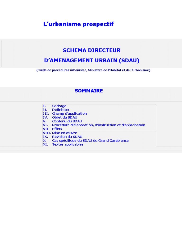 Guide du SDAU pour l'Urbanisme | PDF | Communes de France | Zone urbaine