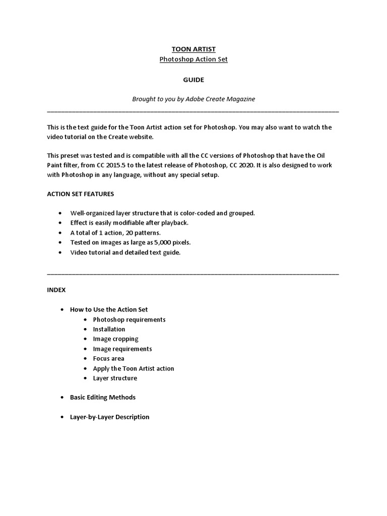 Toon Artist - Guide | PDF | Adobe Photoshop | Image Resolution
