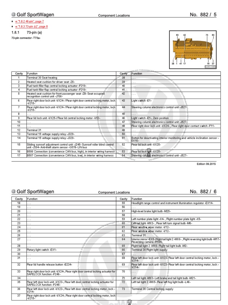 VW J519 Module Wiring and Pinout Guide | PDF | Headlamp | Electricity