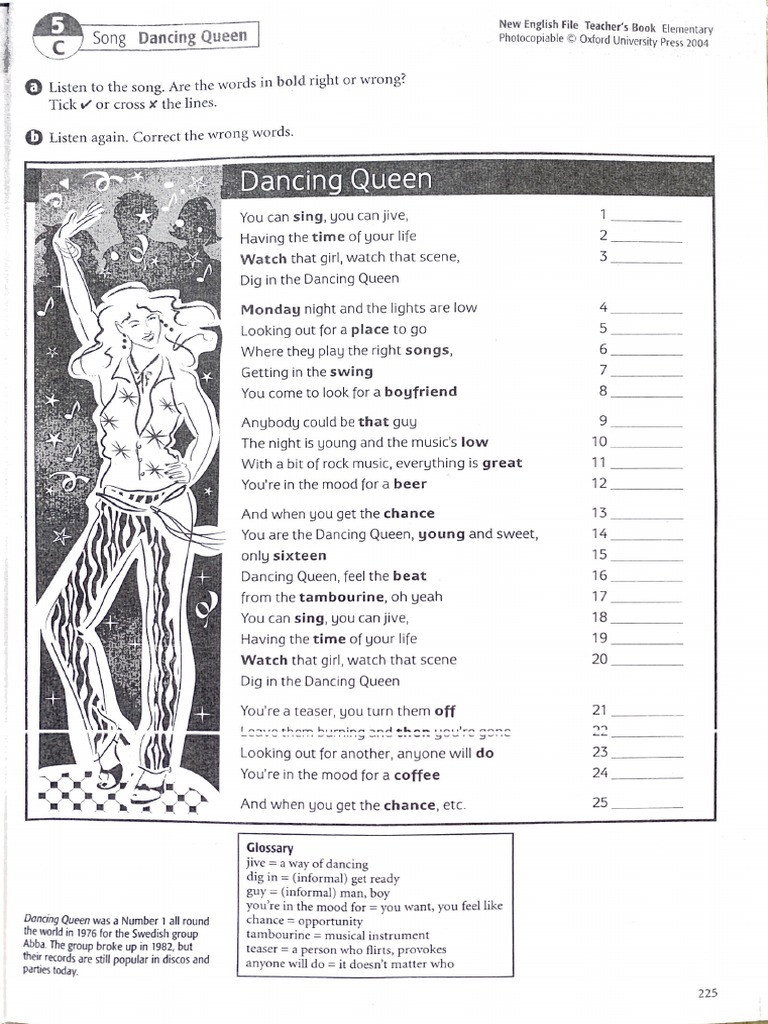 DANCING QUEEN Song PDF