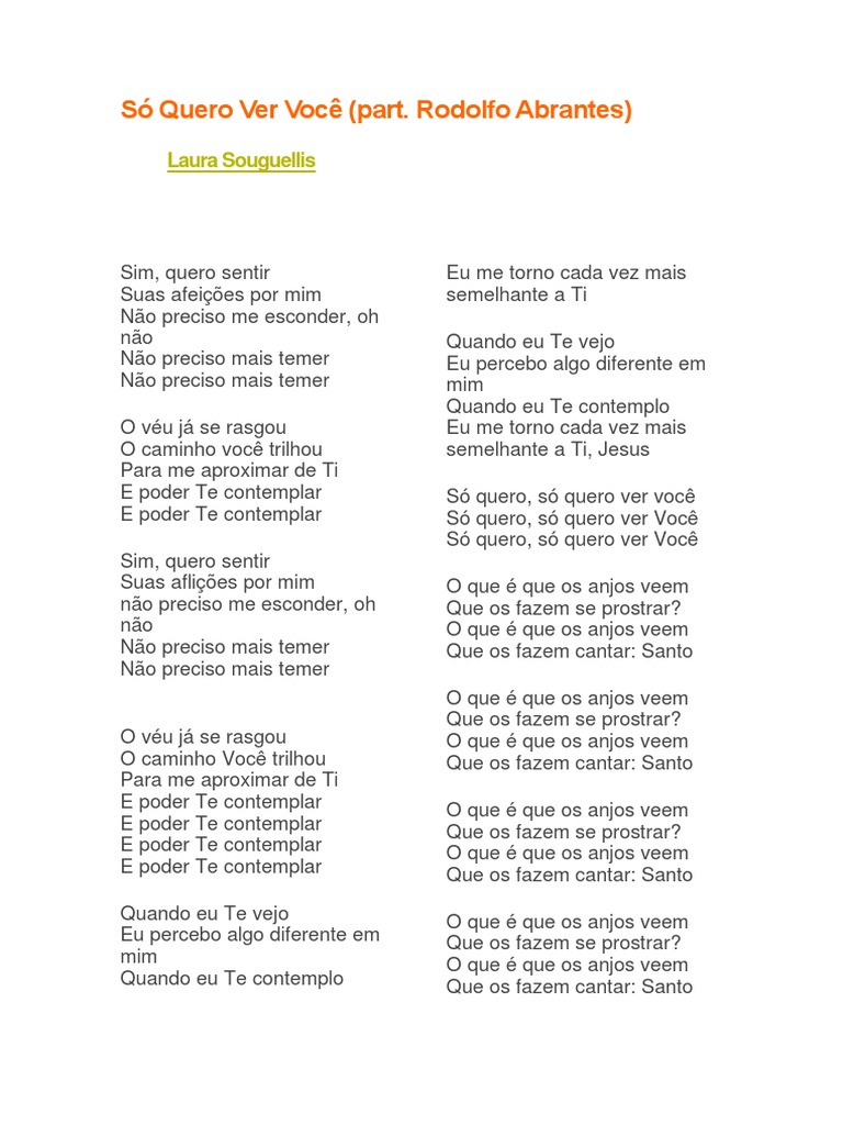 Só Quero Ver Você Pdf