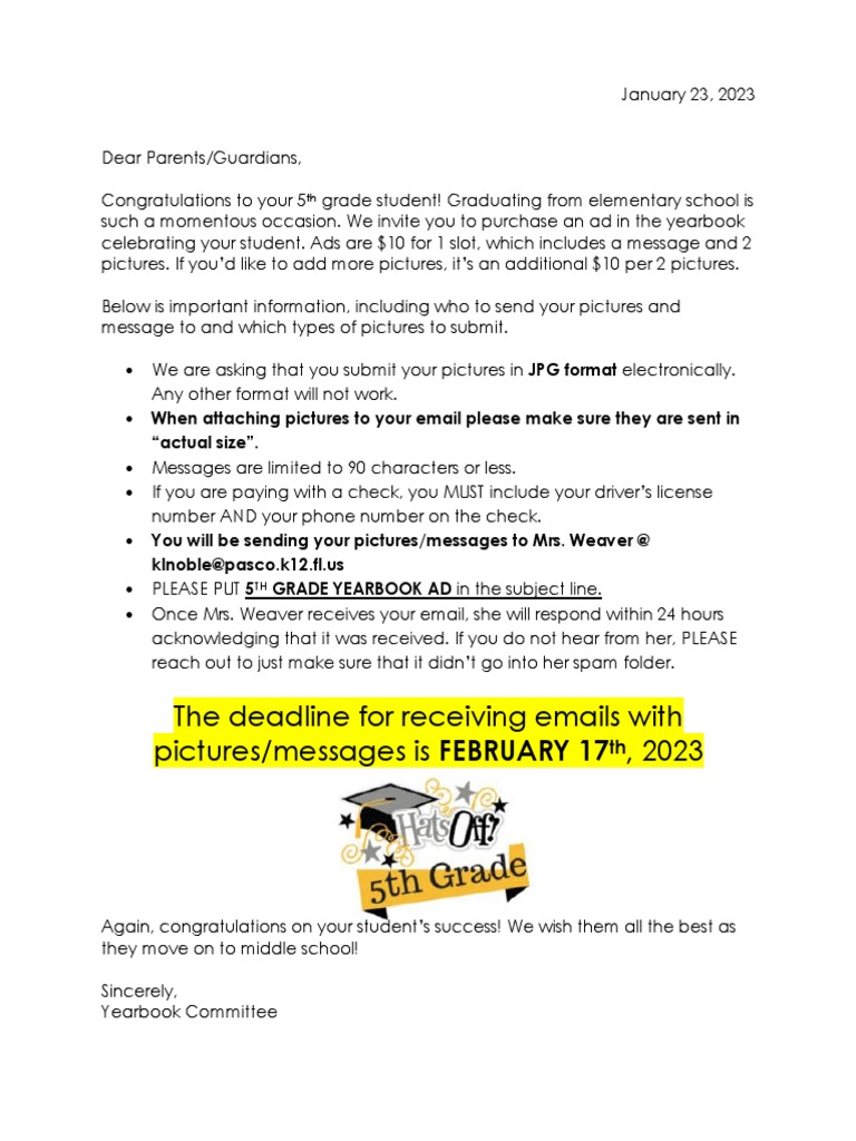 5th Grade Ad Flyer 2023 | PDF