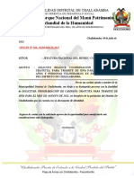 Solicitud campaña gratuita DNI para menores y vulnerables Challabamba