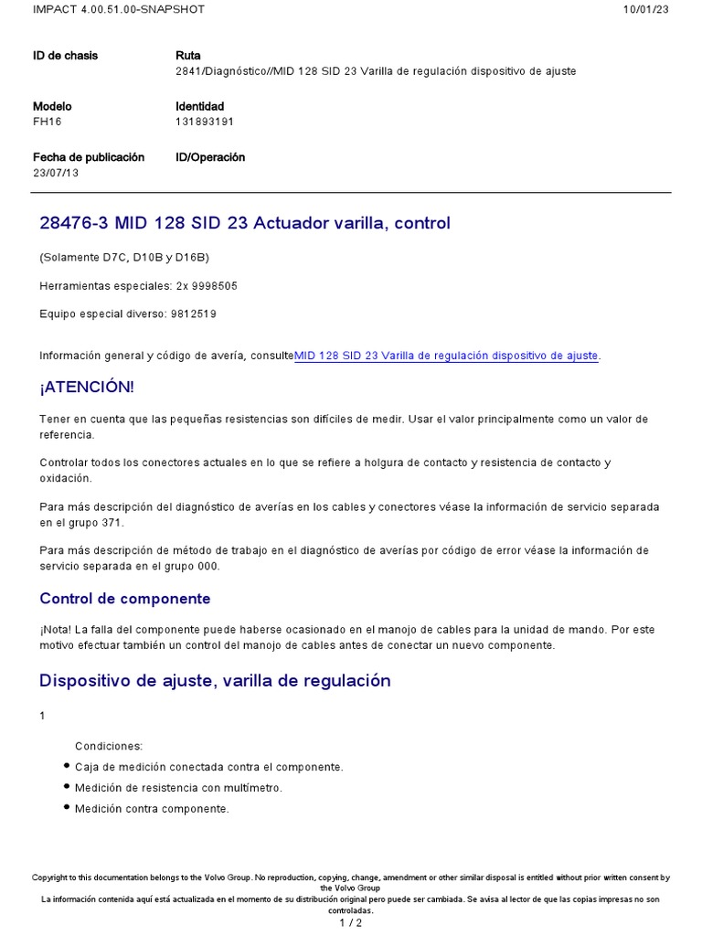 28476-3 MID 128 SID 23 Actuador Varilla, Control | PDF | Ingenieria ...