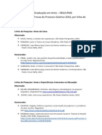 Referências para Provas do Processo Seletivo 2016 do Programa de Pós-Graduação em Artes da EBA/UFMG