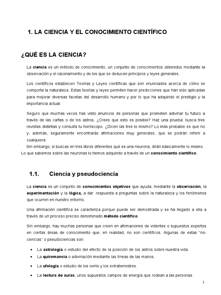 2.1 La Ciencia y El Conocimiento Cientifico | PDF | Método científico ...