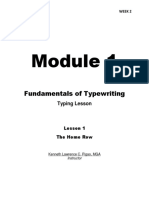 Module 1 Typing Lesson (Lesson 1 - The Home Row)