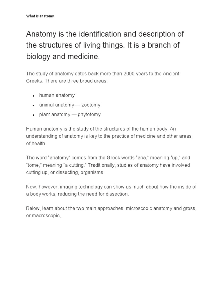 What Is Anatomy PDF