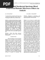 A Cascaded Incoherent Spectrum Sliced Transversal Photonic Microwave Filters-An Analysis